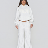 Heavyweight Adjustable Hoodie - White Marle