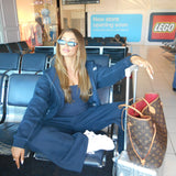 Cropped Oversized Zip Hoodie - Jet Midnight