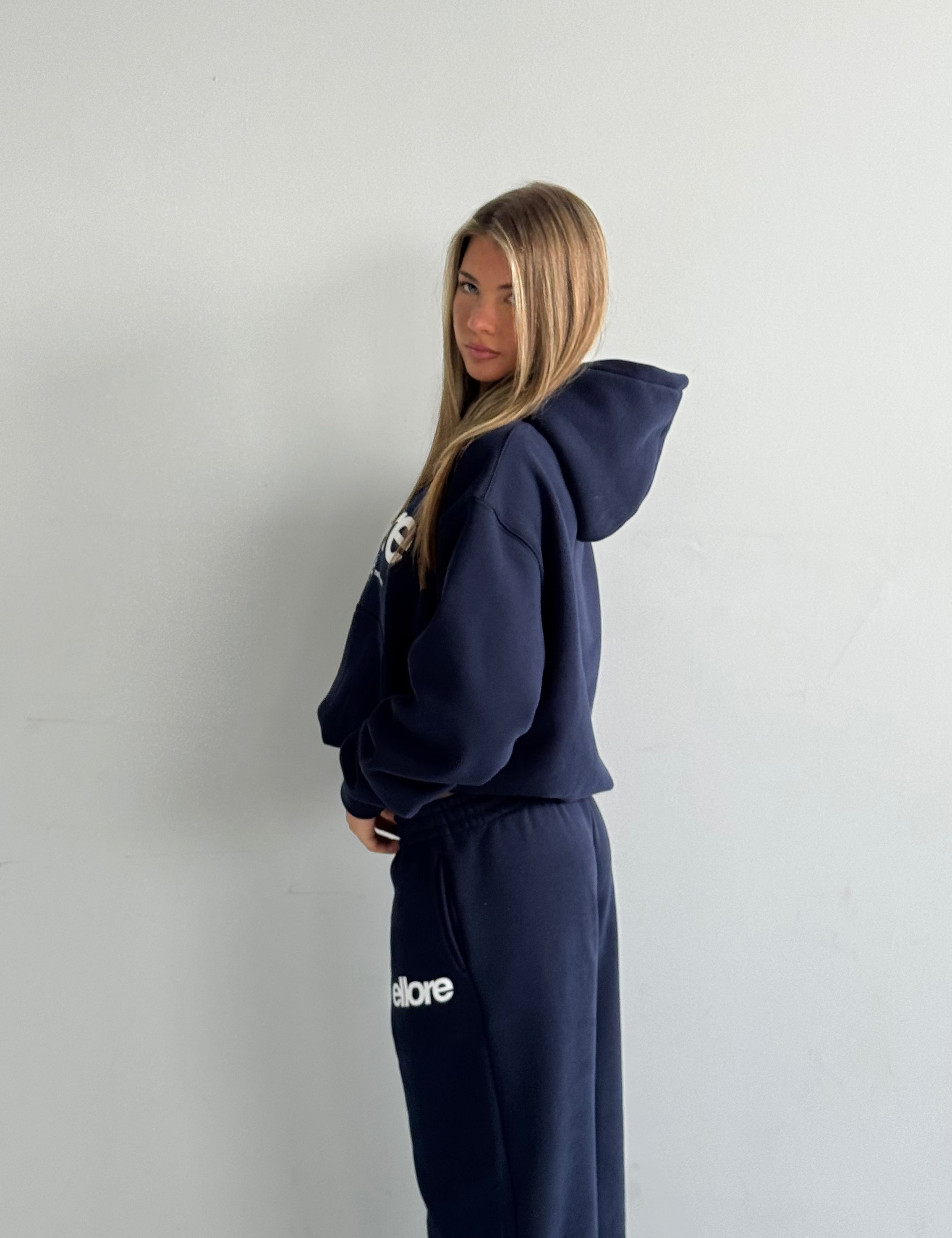 Boxy Adjustable Hoodie - New Navy