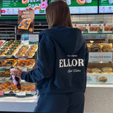 Cropped Oversized Zip Hoodie - Jet Midnight