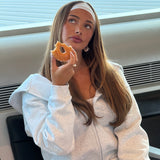 Cropped Oversized Zip Hoodie - Marle In Midnight