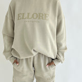 Stone Boxy Oversized Crew