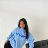 Sky Blue Boxy Oversized Crew