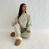 Stone Boxy Oversized Crew