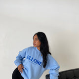 Sky Blue Boxy Oversized Crew