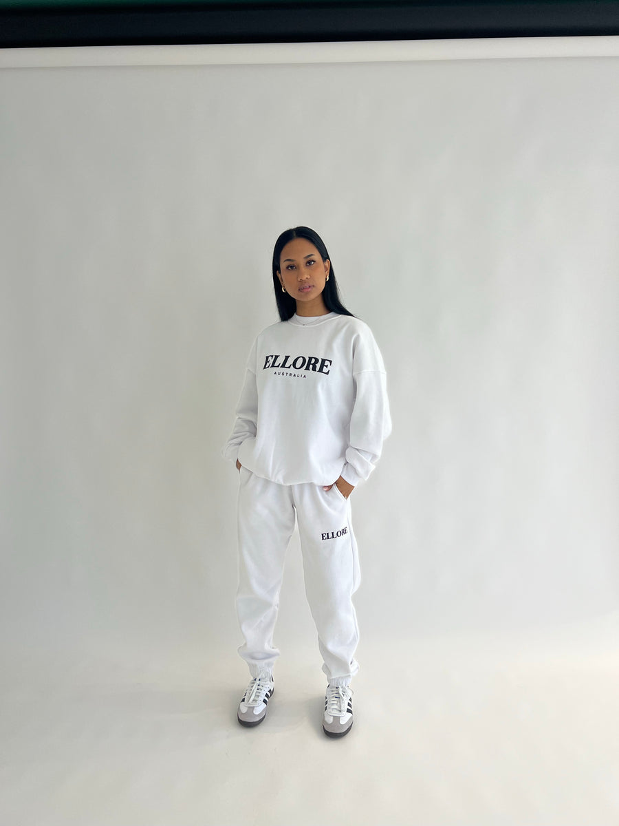 White Boxy Oversized Crew