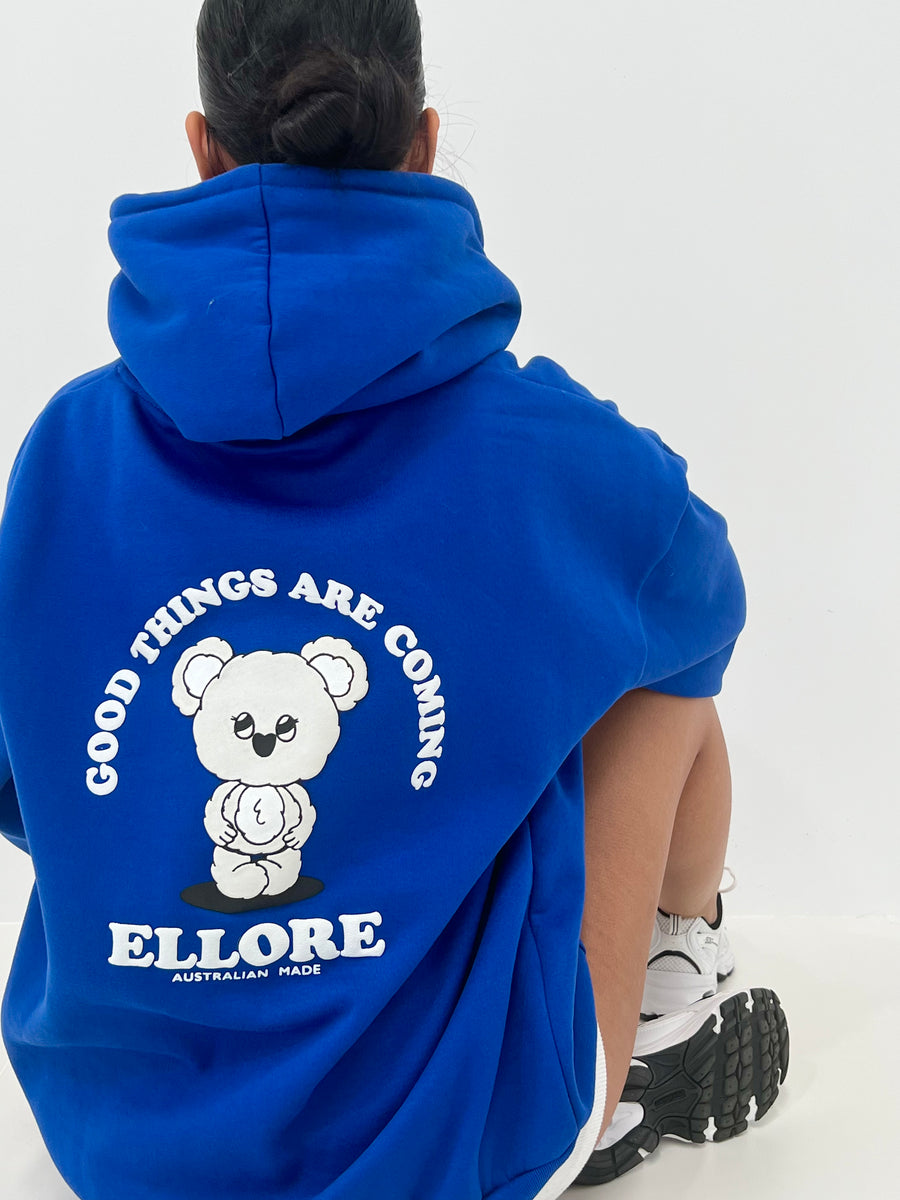 Cobalt Blue Puff Boxy Oversized Hood