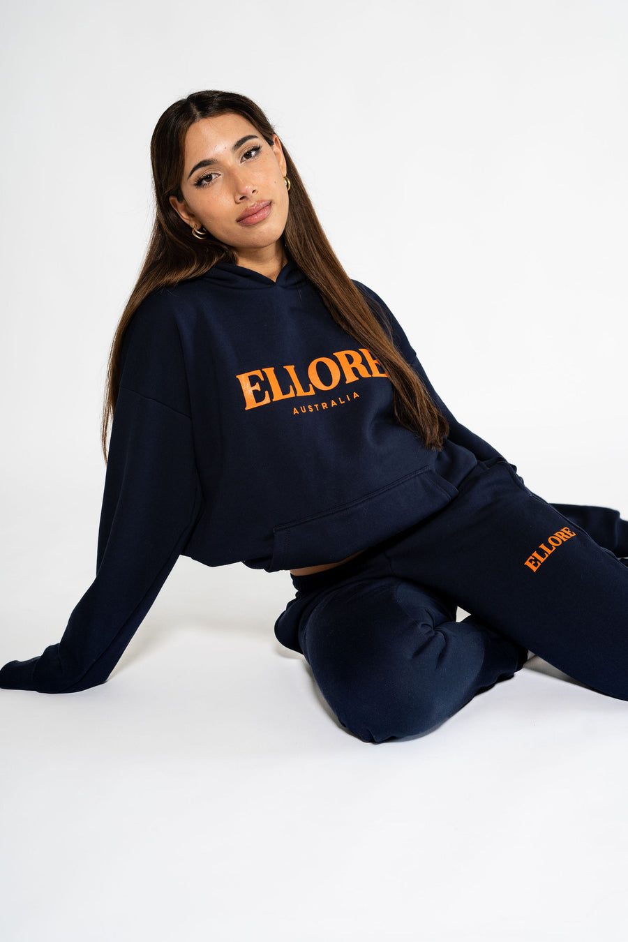 Navy Orange Boxy Oversized Hood