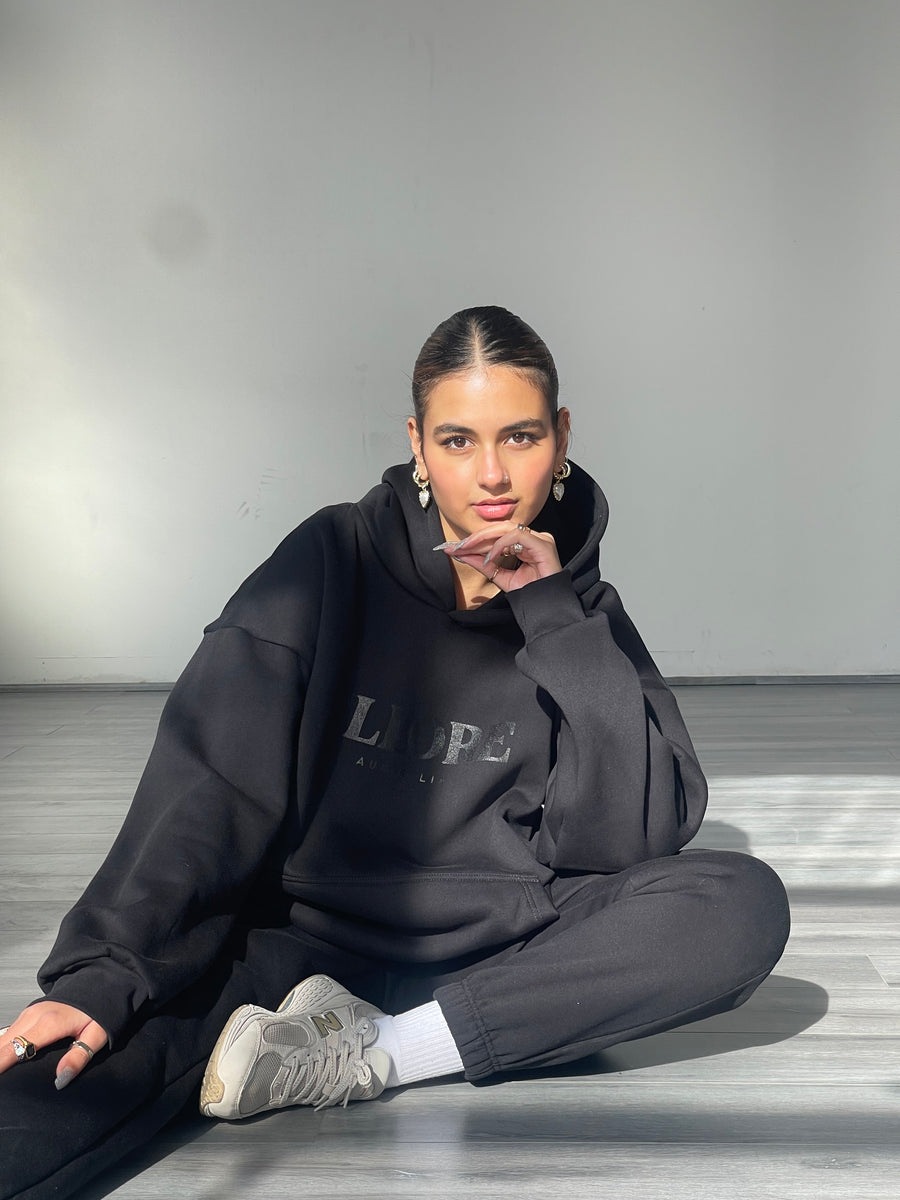 Black Boxy Oversized Hood
