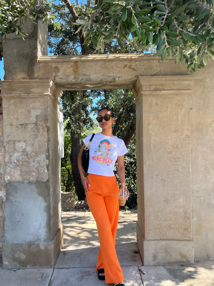 Orange Ribbed Pant