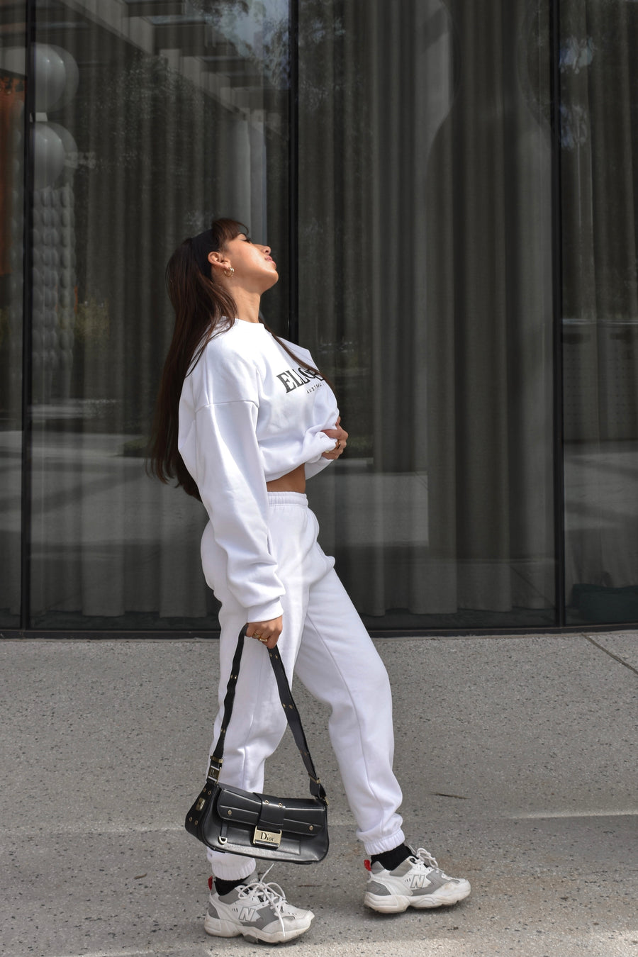 White Boxy Oversized Crew